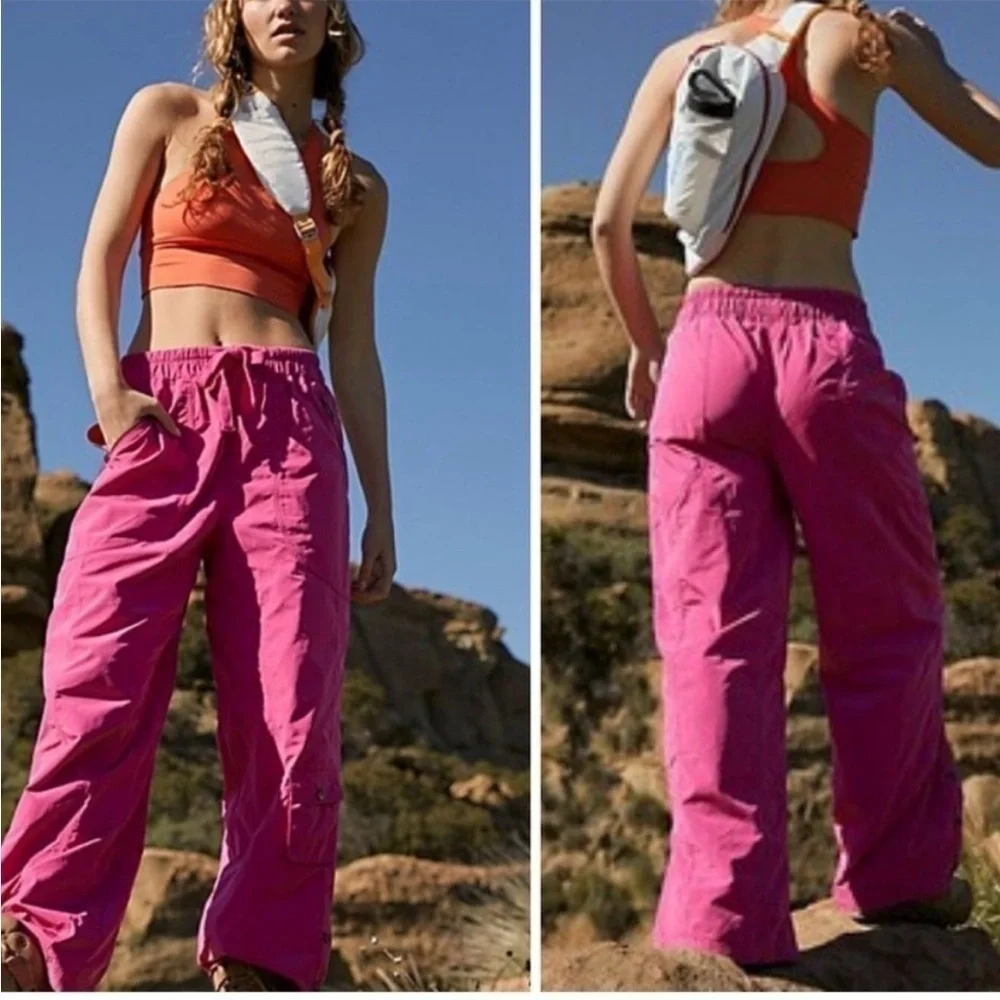 Free People Movement Stadium Pants in Barbie Hot Pink NWOT